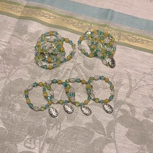 NBU Grandin Road Beaded Easter Napkin Rings- Set of 12